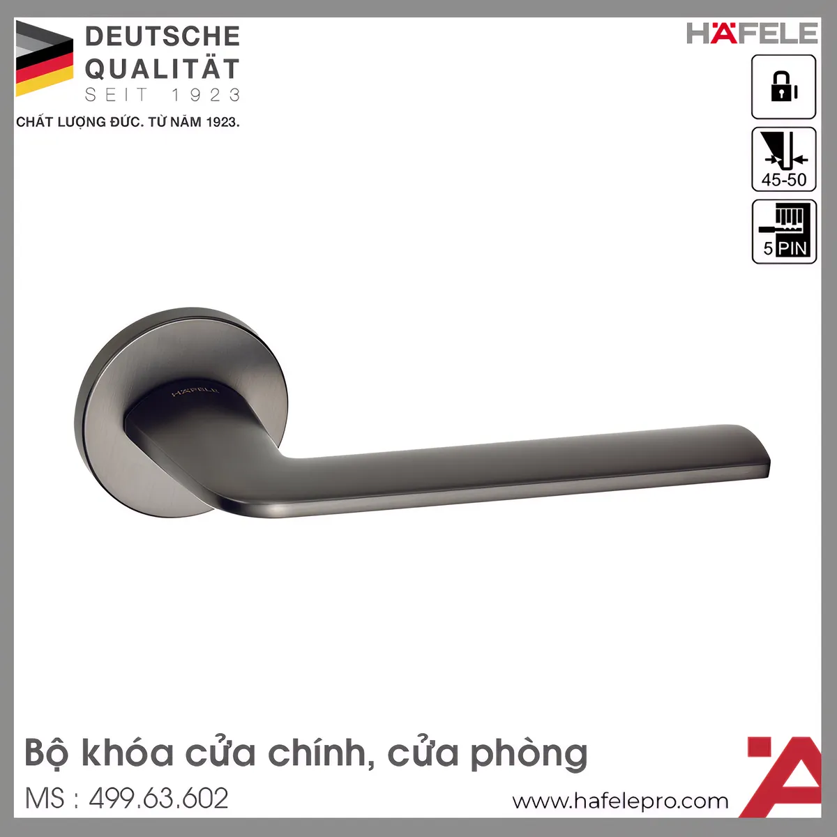 Bộ Khóa Tay Nắm Cửa DIY Set A Hafele 499.63.602