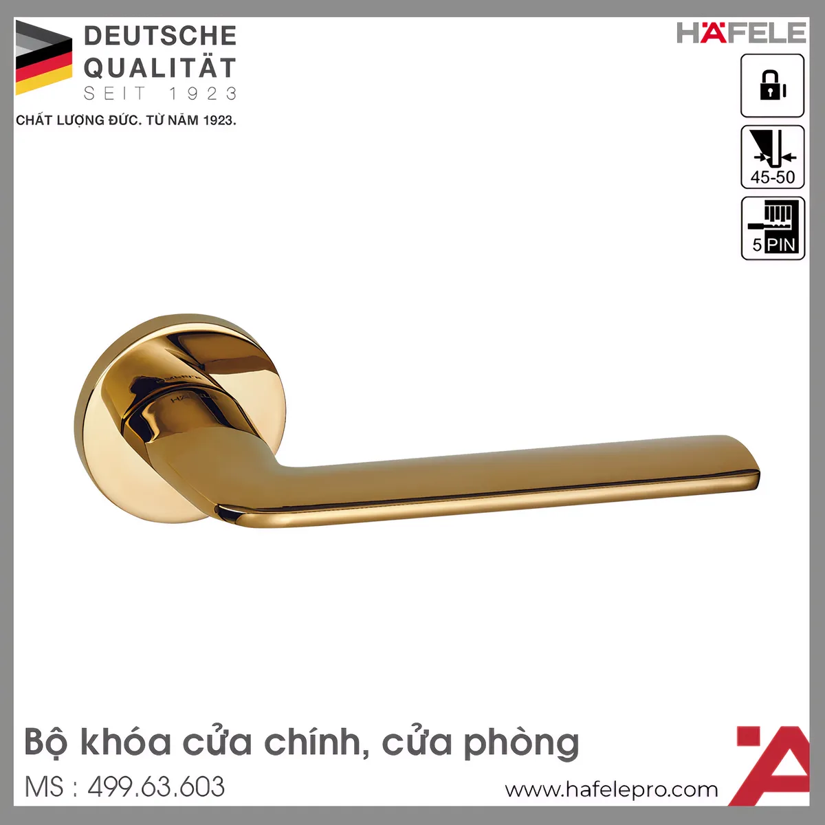 Bộ Khóa Tay Nắm Cửa DIY Set A Hafele 499.63.603