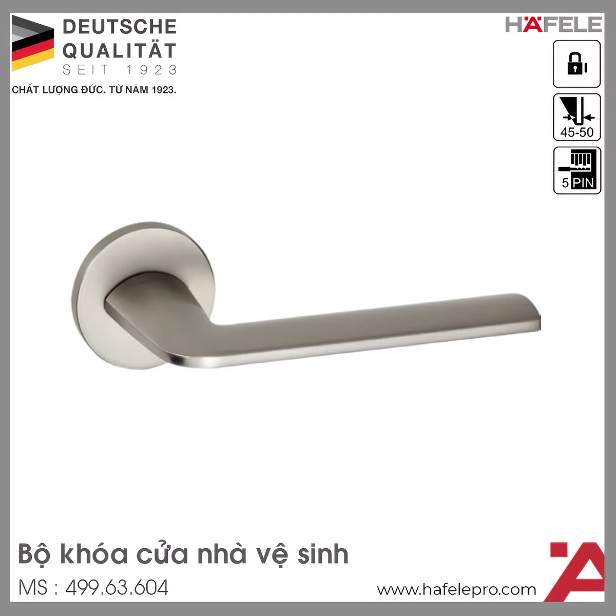 Bộ Khóa Tay Nắm Cửa DIY Set A Hafele 499.63.604