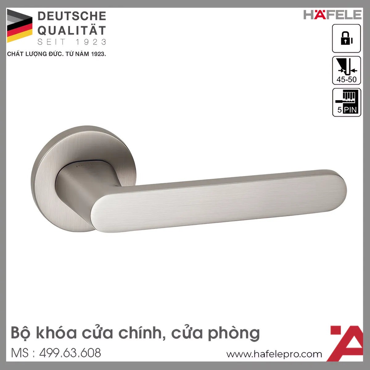 Bộ Khóa Tay Nắm Cửa DIY Set B Hafele 499.63.608