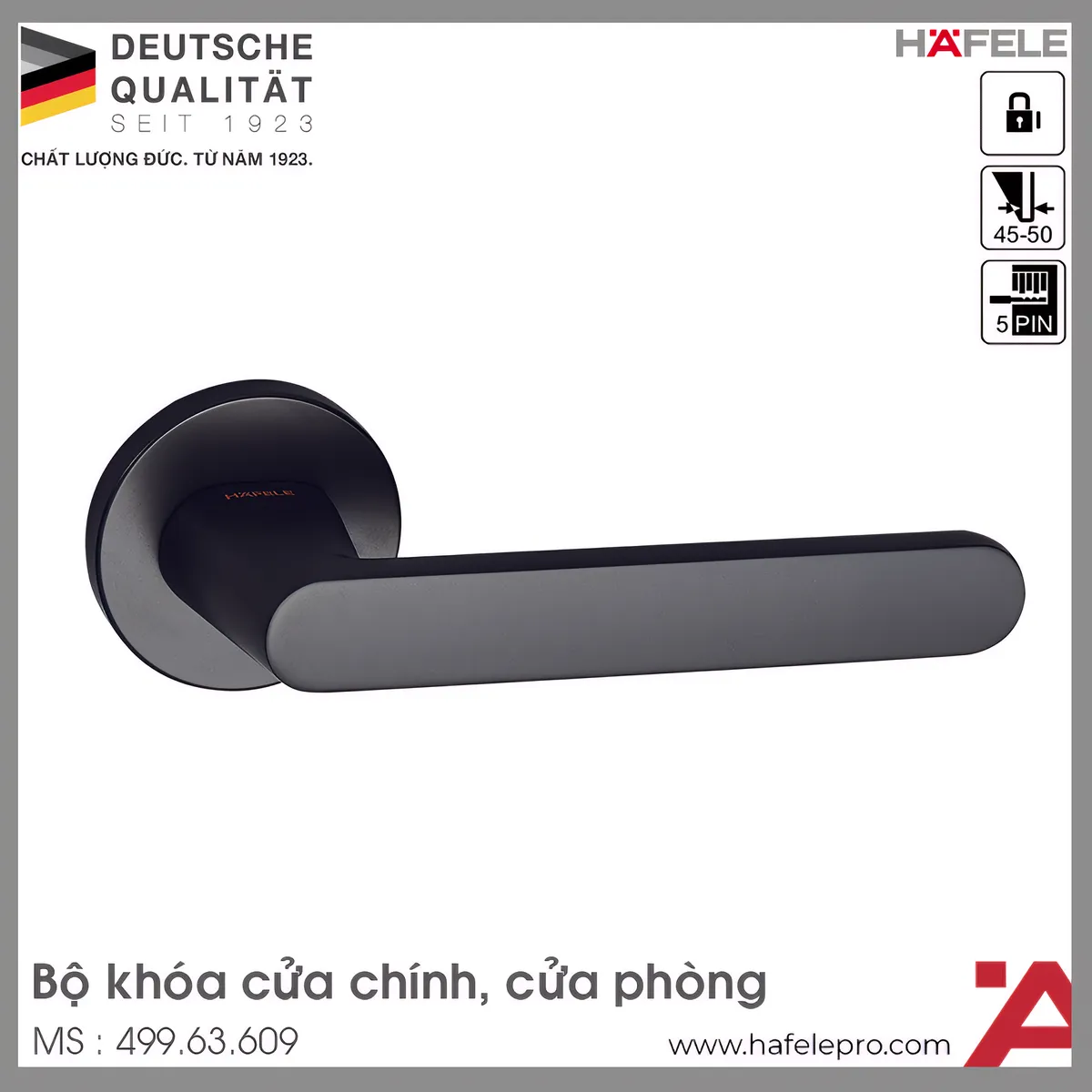 Bộ Khóa Tay Nắm Cửa DIY Set B Hafele 499.63.609
