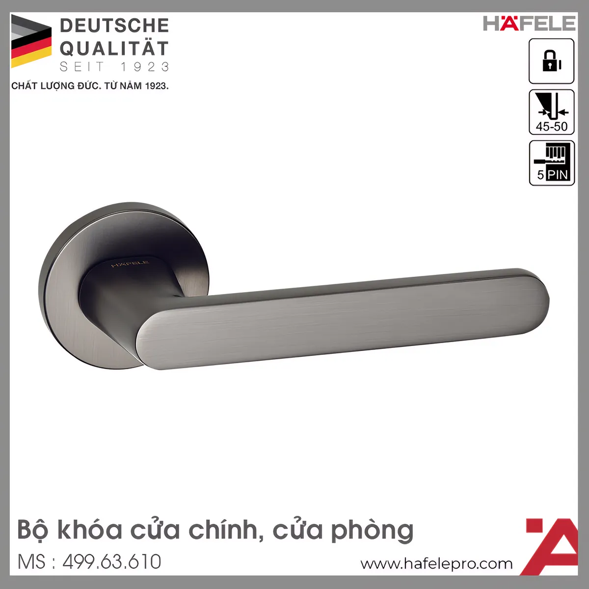Bộ Khóa Tay Nắm Cửa DIY Set B Hafele 499.63.610