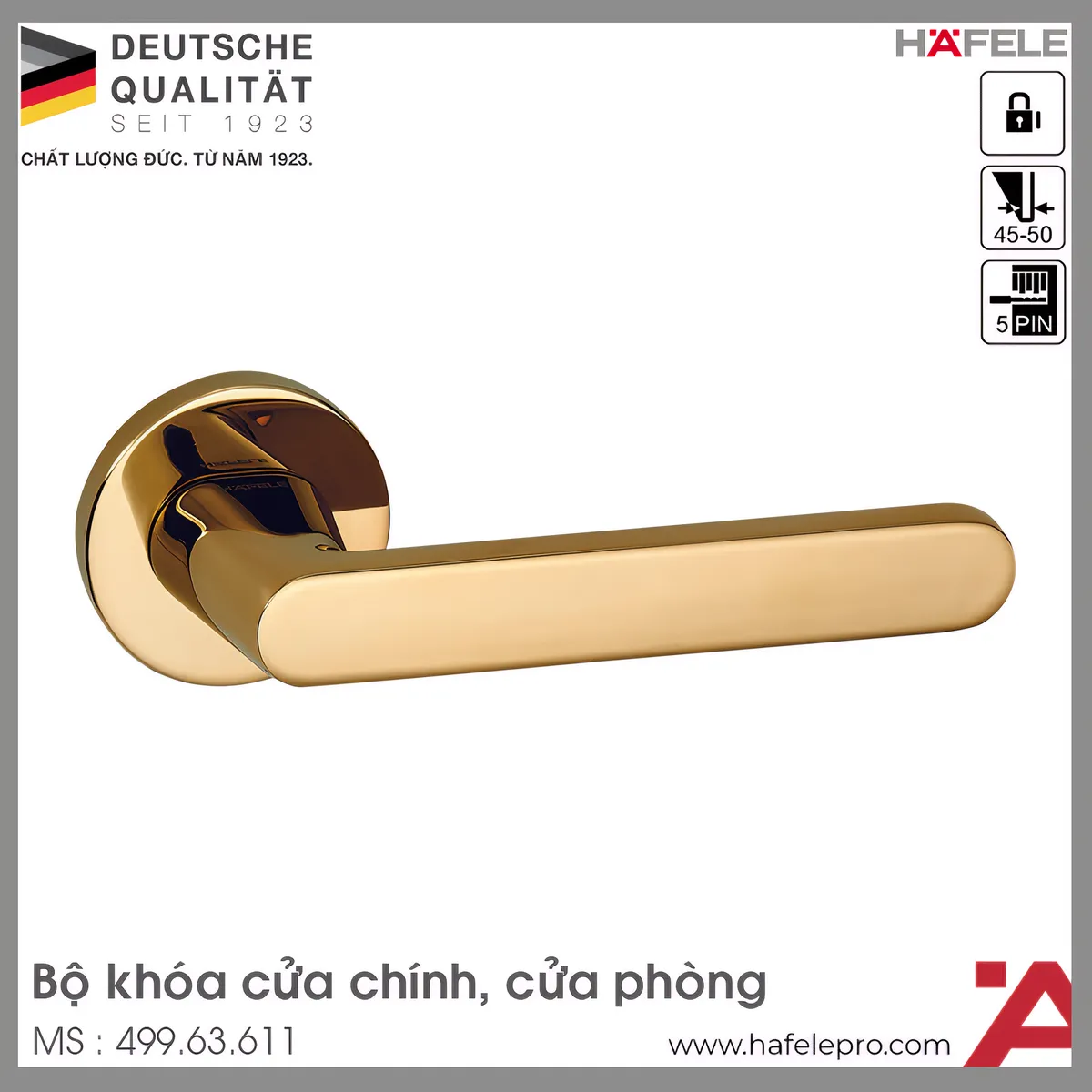 Bộ Khóa Tay Nắm Cửa DIY Set B Hafele 499.63.611