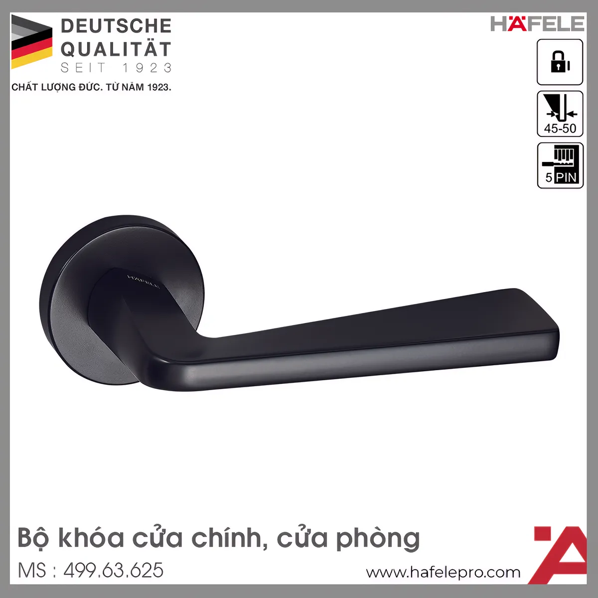 Bộ Khóa Tay Nắm Cửa DIY Set D Hafele 499.63.625