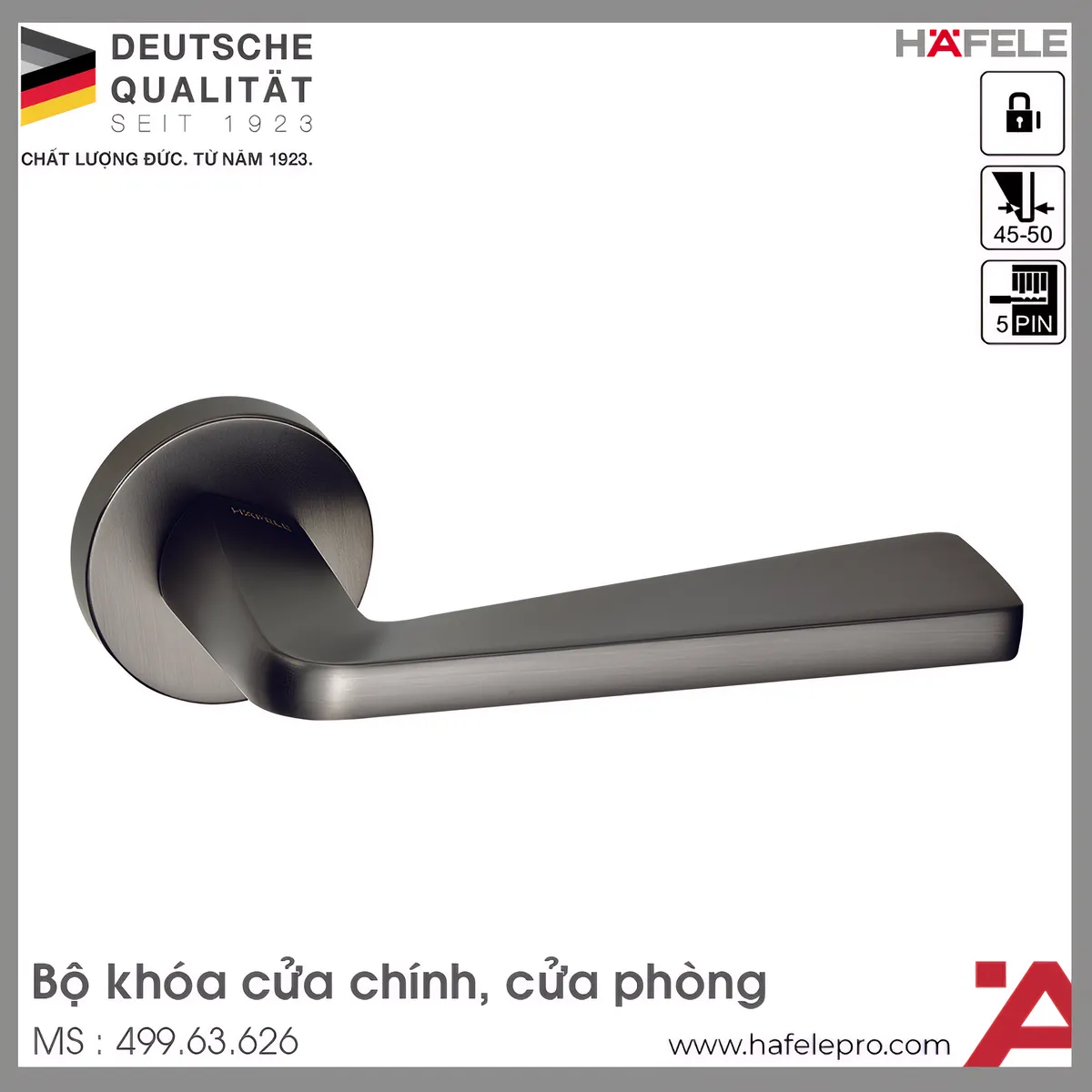 Bộ Khóa Tay Nắm Cửa DIY Set D Hafele 499.63.626