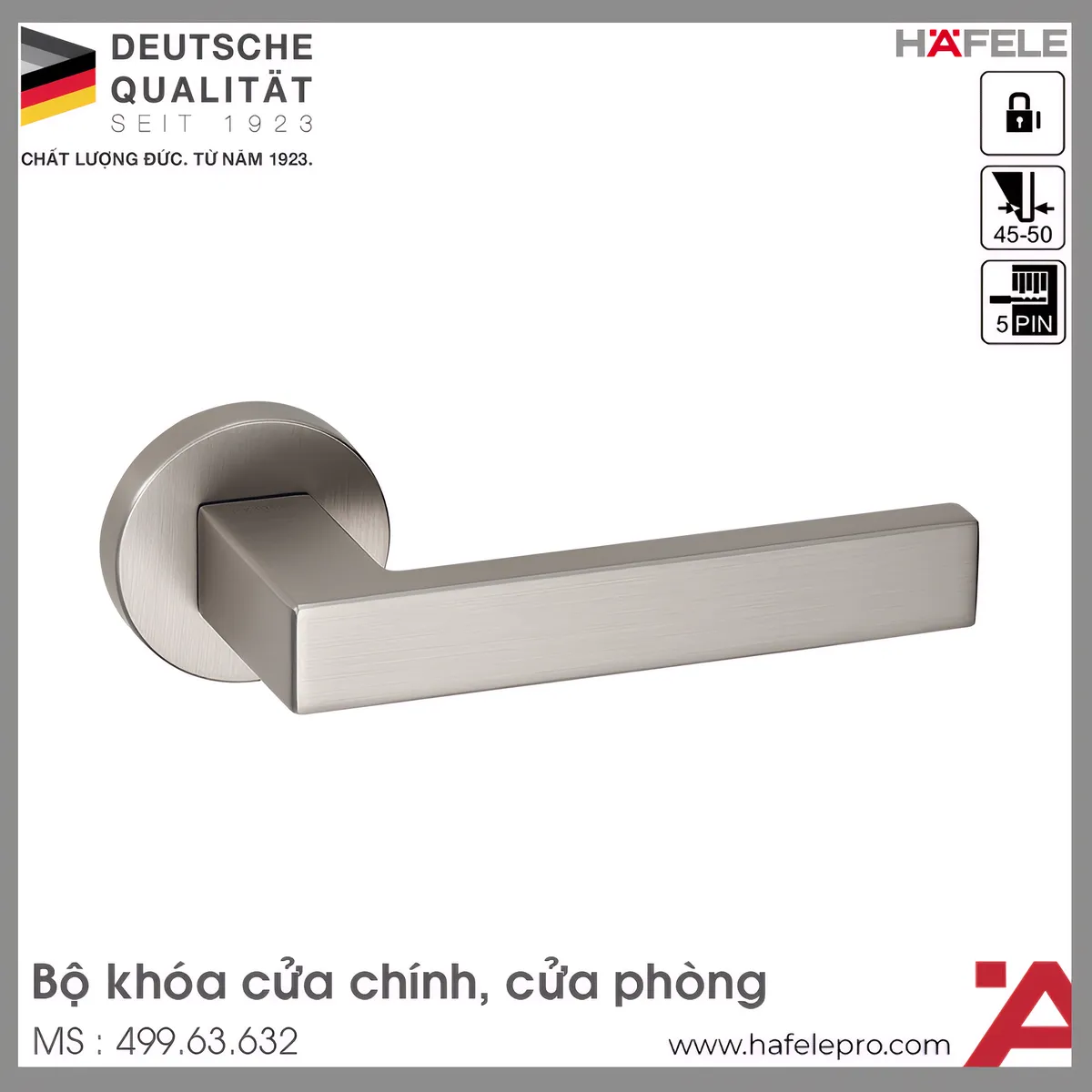 Bộ Khóa Tay Nắm Cửa DIY Set E Hafele 499.63.632