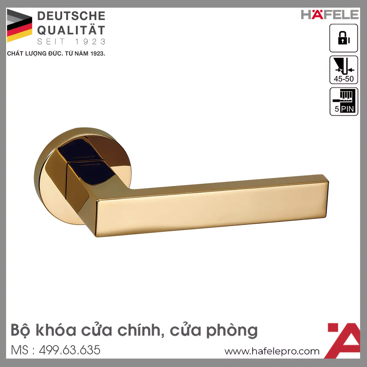 Bộ Khóa Tay Nắm Cửa DIY Set E Hafele 499.63.635
