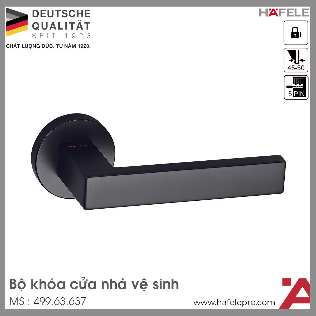 Bộ Khóa Tay Nắm Cửa DIY Set E Hafele 499.63.637