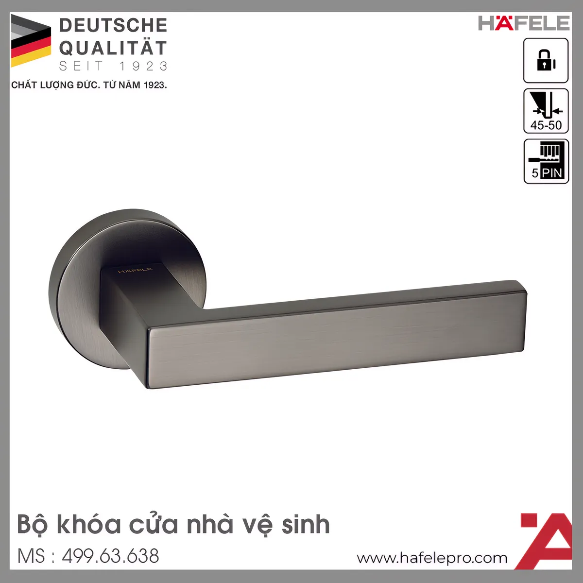 Bộ Khóa Tay Nắm Cửa DIY Set E Hafele 499.63.638