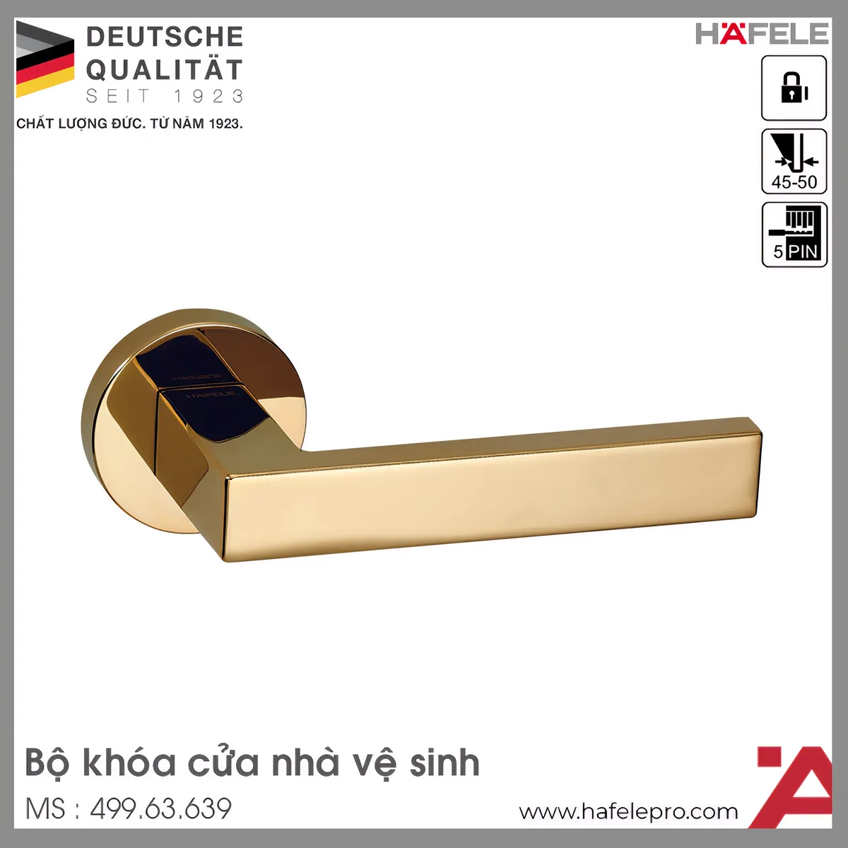 Bộ Khóa Tay Nắm Cửa DIY Set E Hafele 499.63.639