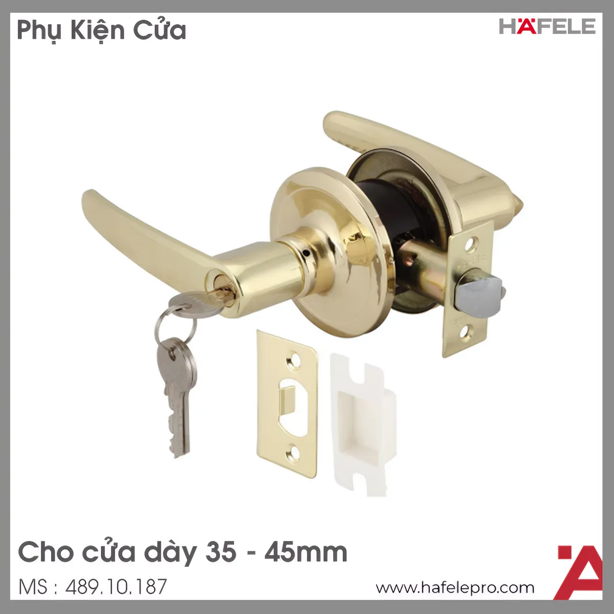 Bộ Khóa Tay Nắm Cửa Đi Hafele 489.10.187