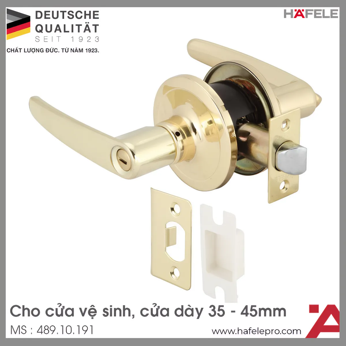 Bộ Khóa Tay Nắm Cửa Vệ Sinh Hafele 489.10.191