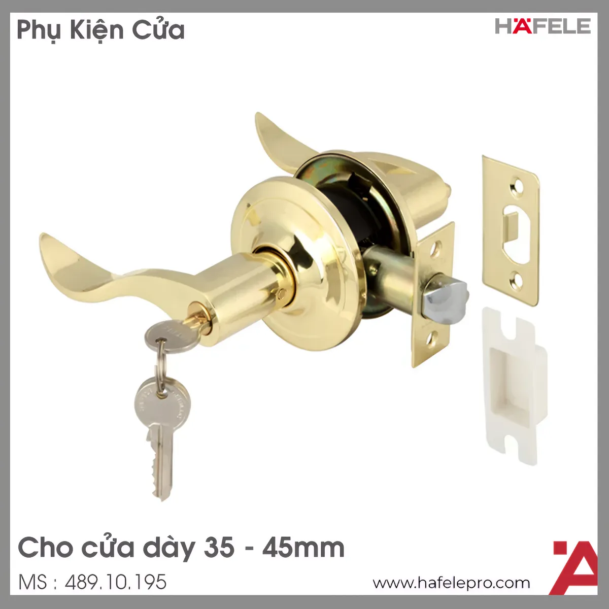 Bộ Khóa Tay Nắm Gạt Cửa Đi Hafele 489.10.195