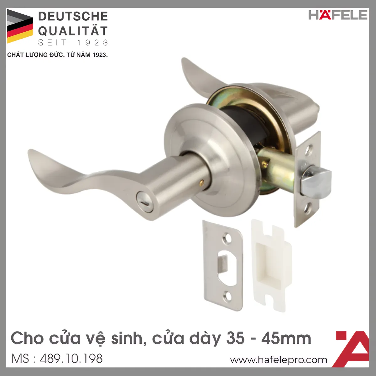 Bộ Khóa Tay Nắm Gạt Cửa WC Hafele 489.10.198