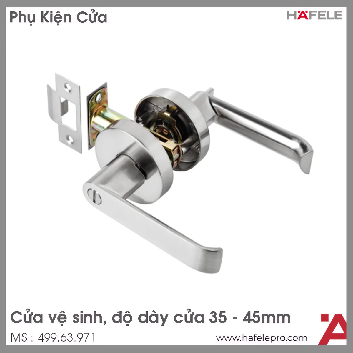 Bộ Khóa Tay Nắm Cửa Toilet Hafele 499.63.971