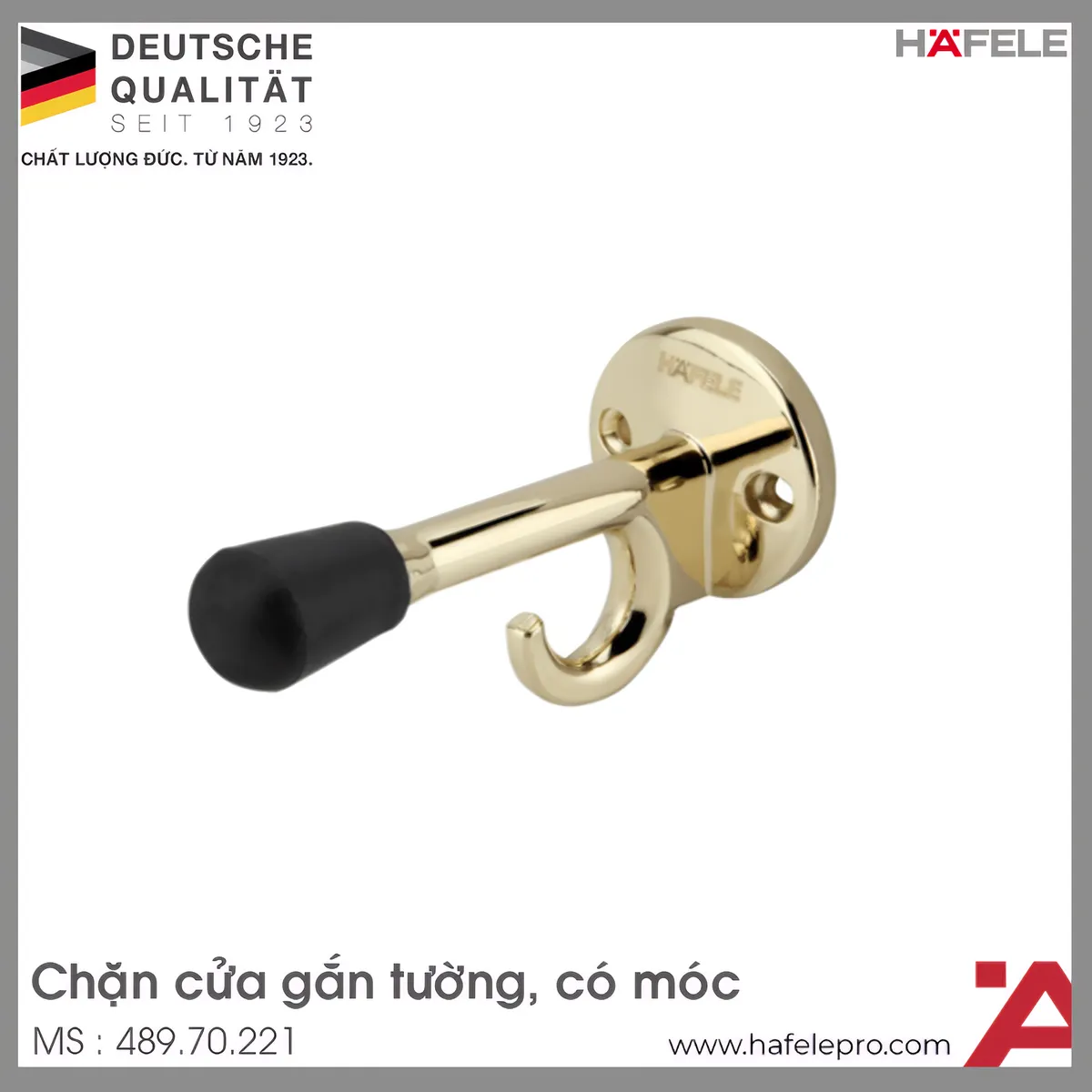 Chặn Cửa Gắn Tường Có Móc Hafele 489.70.221