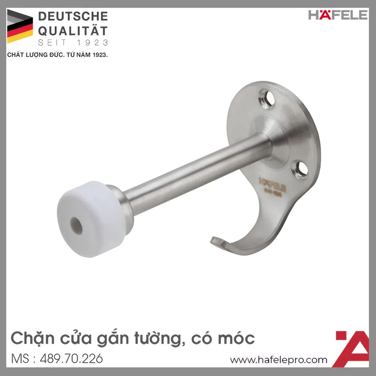 Chặn Cửa Gắn Tường Có Móc Hafele 489.70.226