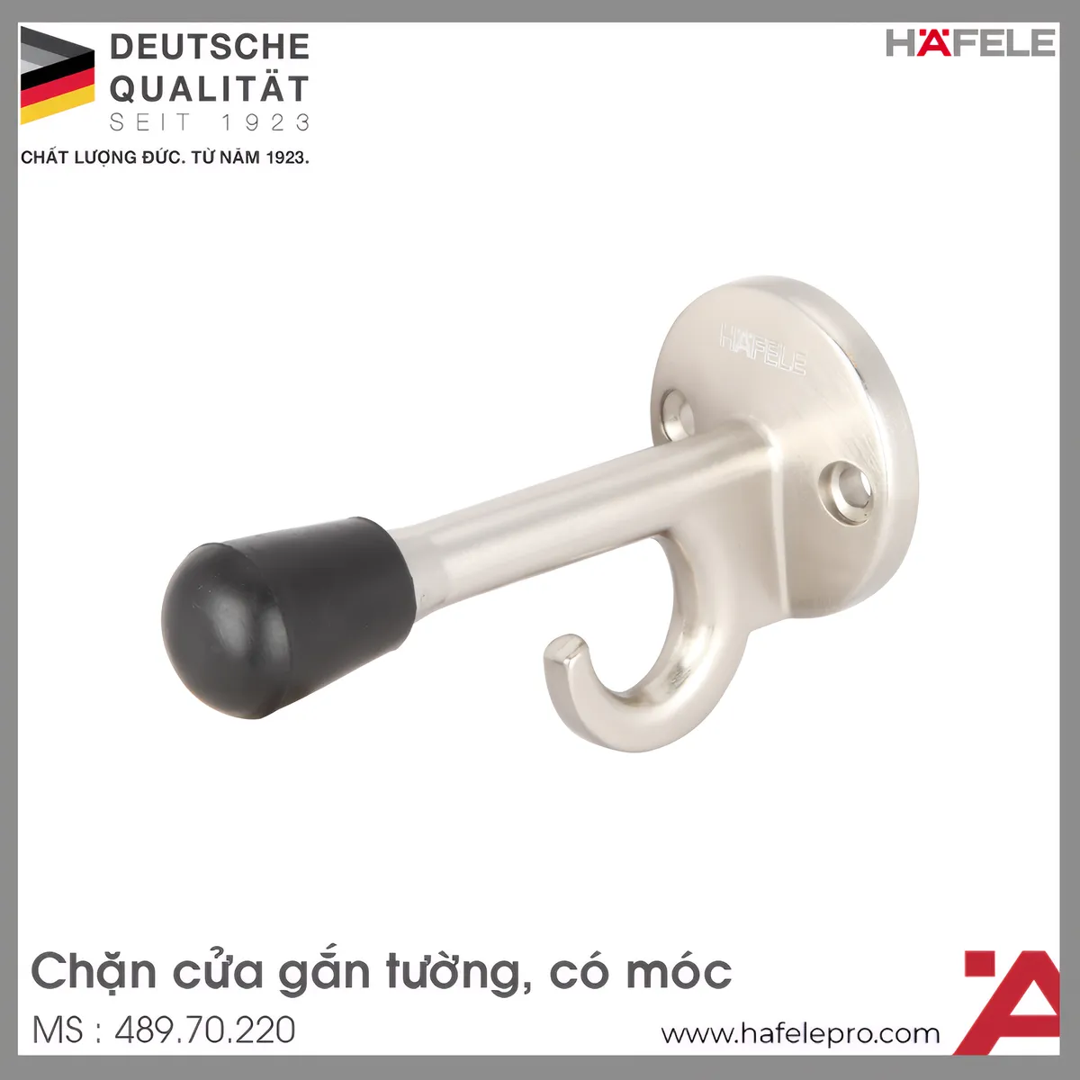 Chặn Cửa Gắn Tường Có Móc Hafele 489.70.220