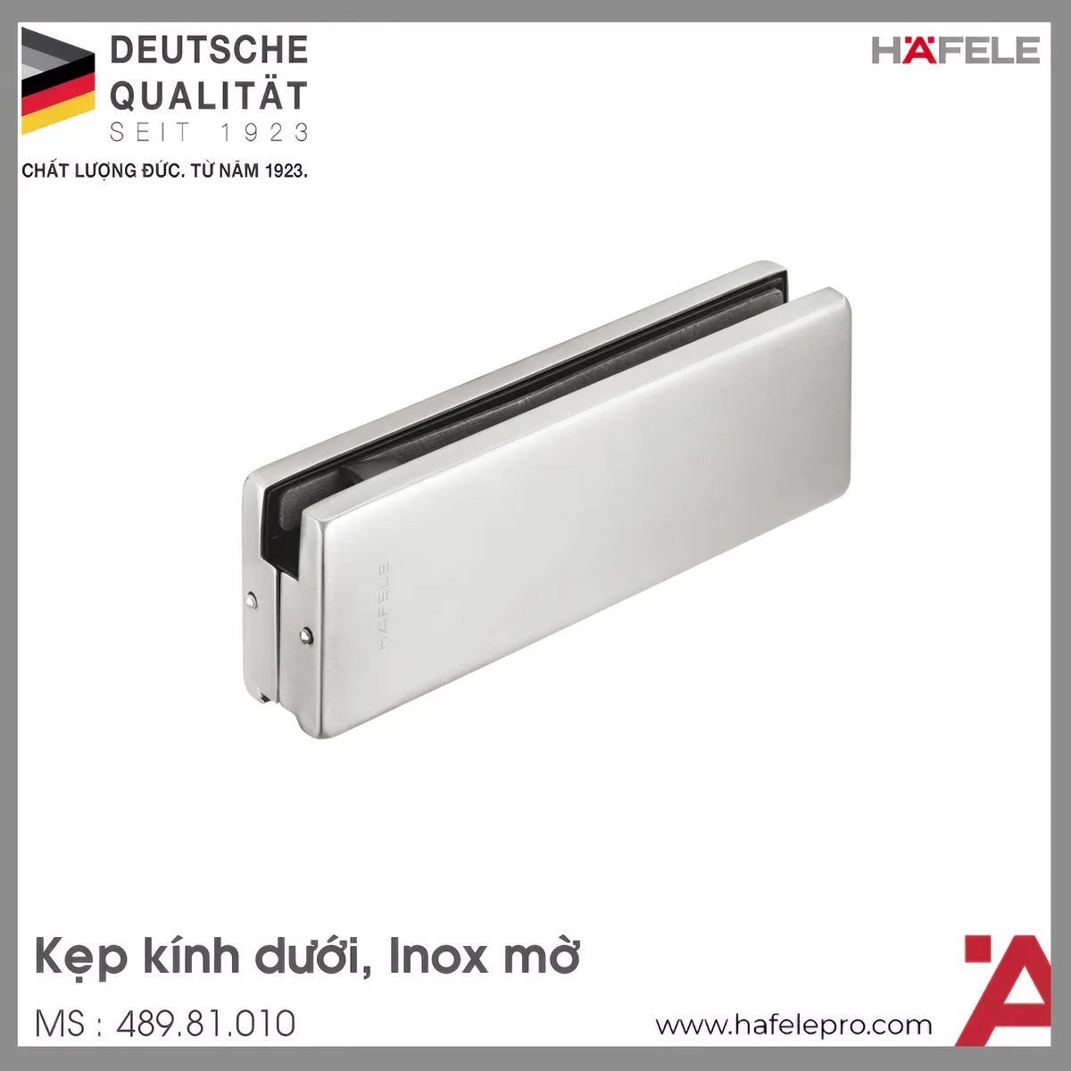 Kẹp Kính Dưới Inox Mờ Hafele 489.81.010