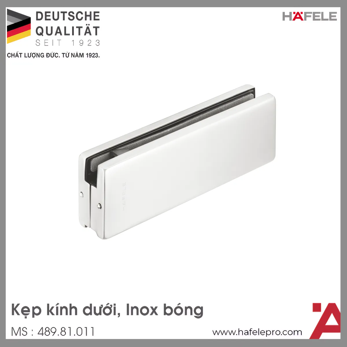 Kẹp Kính Dưới Inox Bóng Hafele 489.81.011