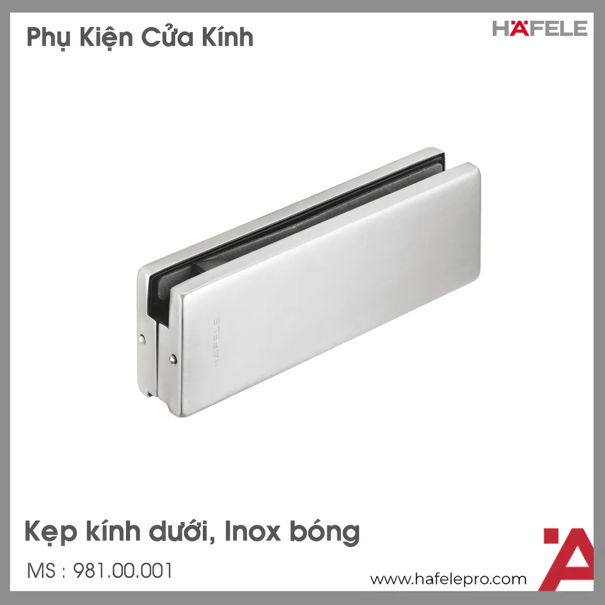 Kẹp Kính Dưới Inox Bóng Hafele 981.00.001