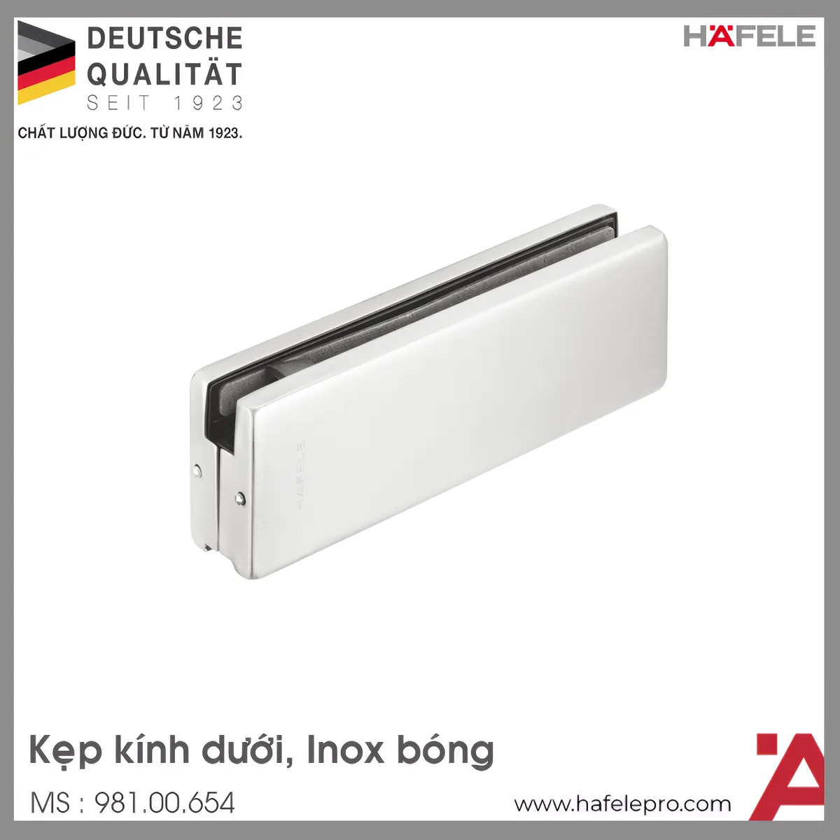 Kẹp Kính Dưới Inox Bóng Hafele 981.00.654