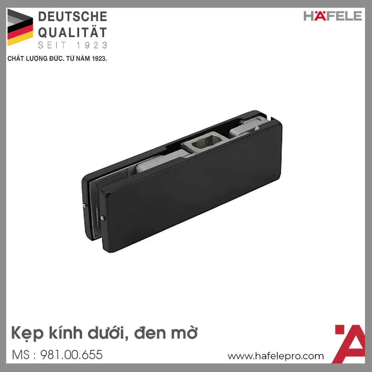 Kẹp Kính Dưới Đen Mờ Hafele 981.00.655