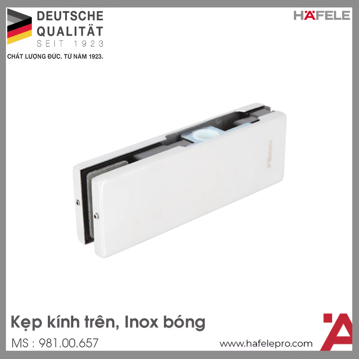Kẹp Kính Trên Inox Bóng Hafele 981.00.657