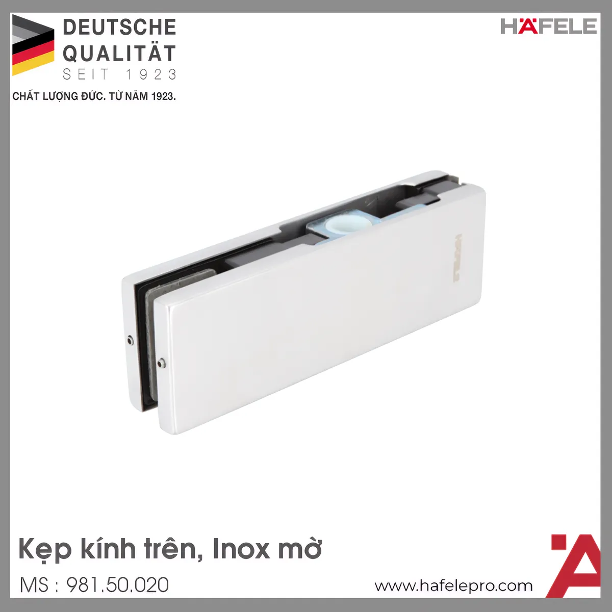 Kẹp Kính Trên Inox Mờ Hafele 981.50.020
