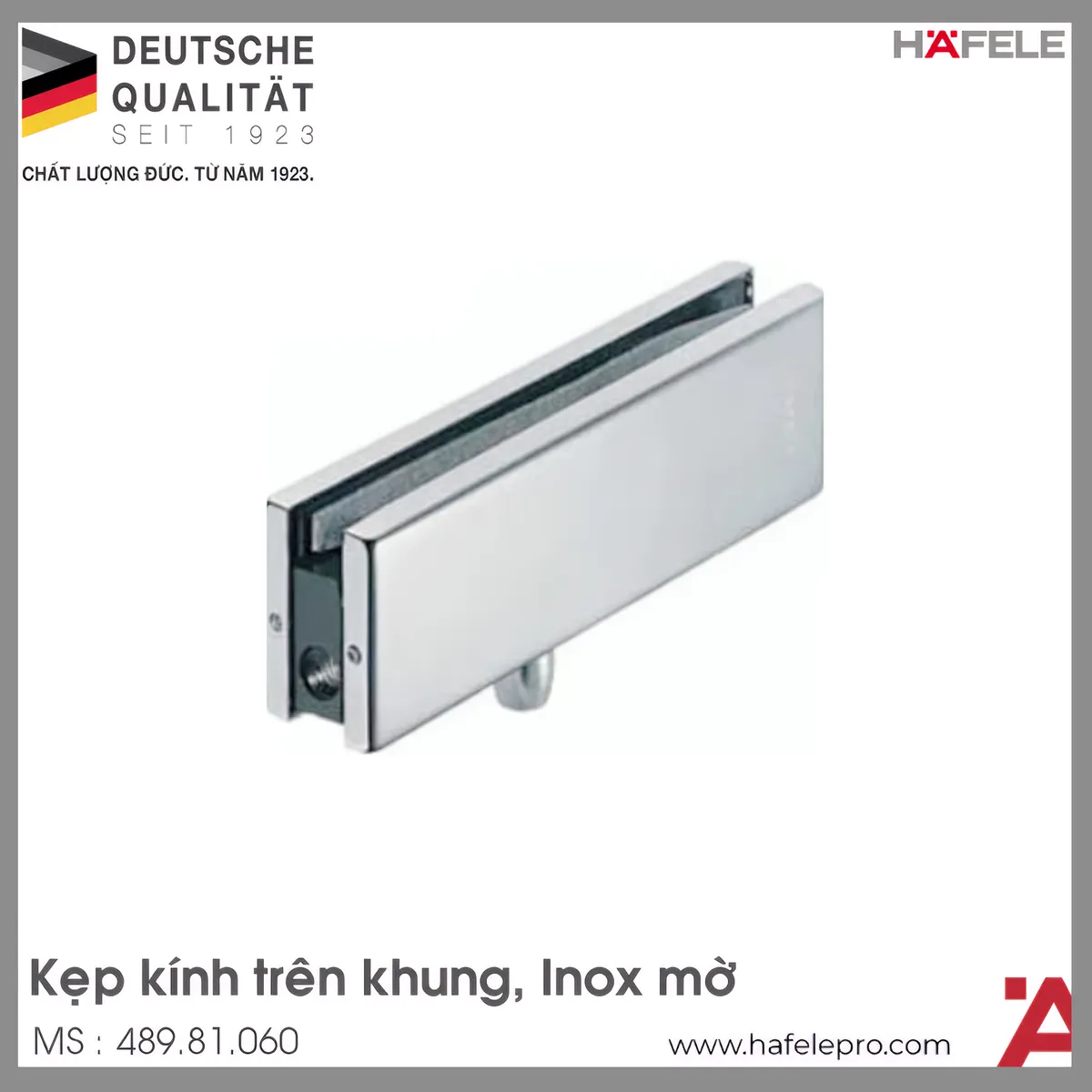 Kẹp Kính Trên Khung Inox Mờ Hafele 489.81.060