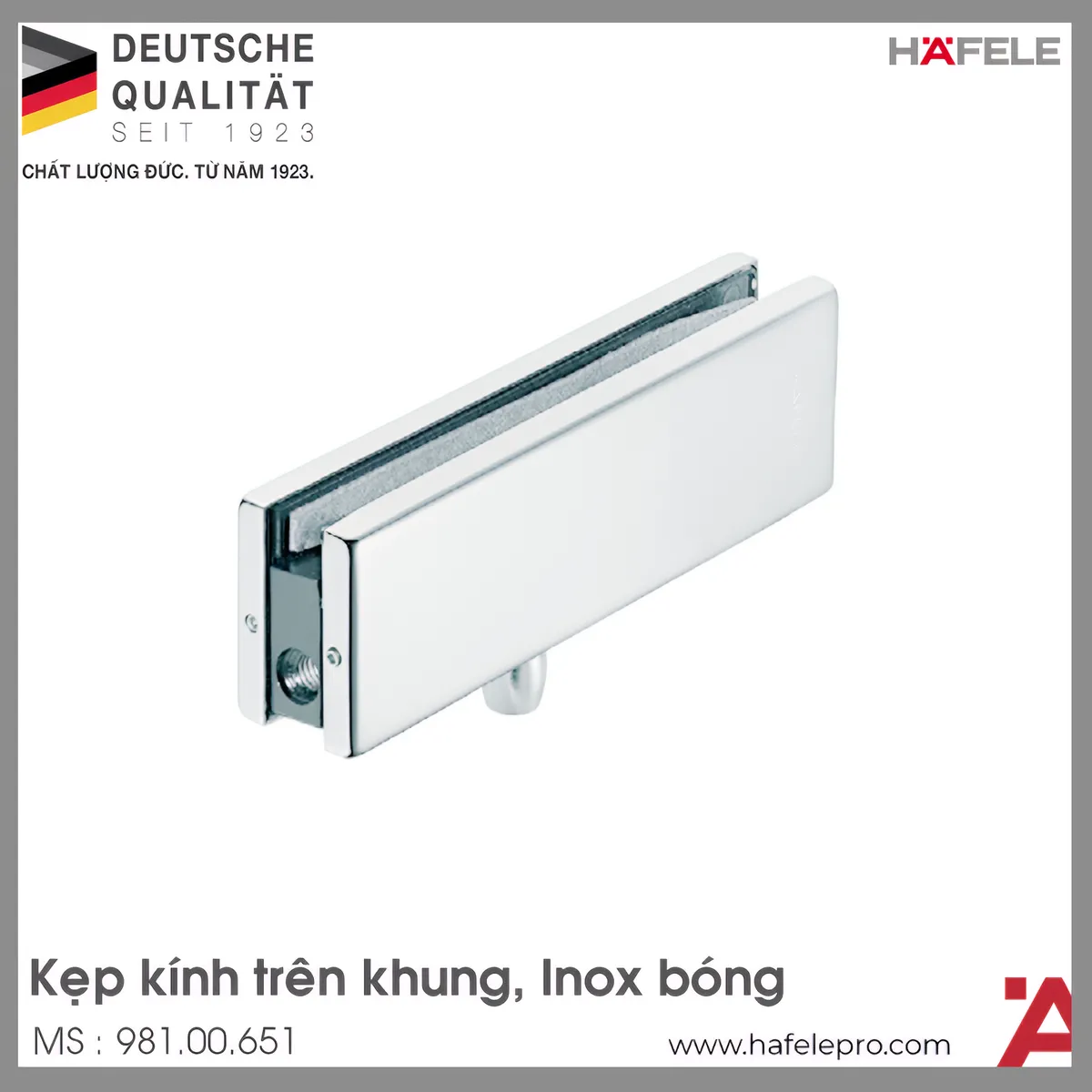 Kẹp Kính Trên Khung Inox Bóng Hafele 981.00.651