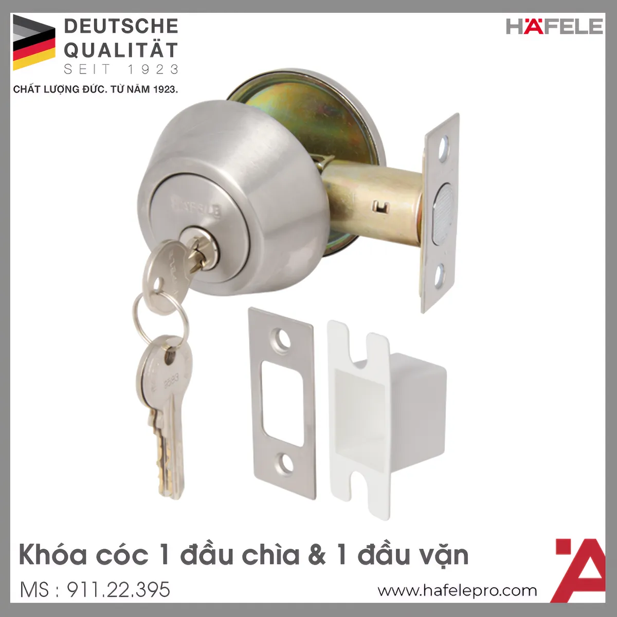 Khóa Cóc 1 Đầu Chìa 1 Đầu Vặn Hafele 911.22.395