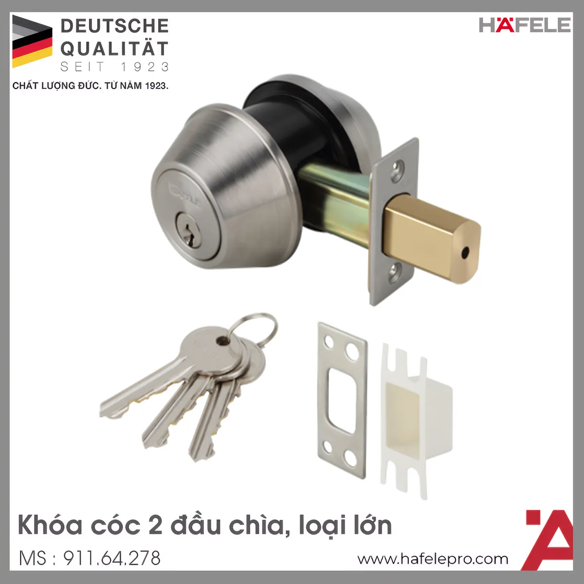 Khóa Cóc 2 Đầu Chìa Hafele 911.64.278