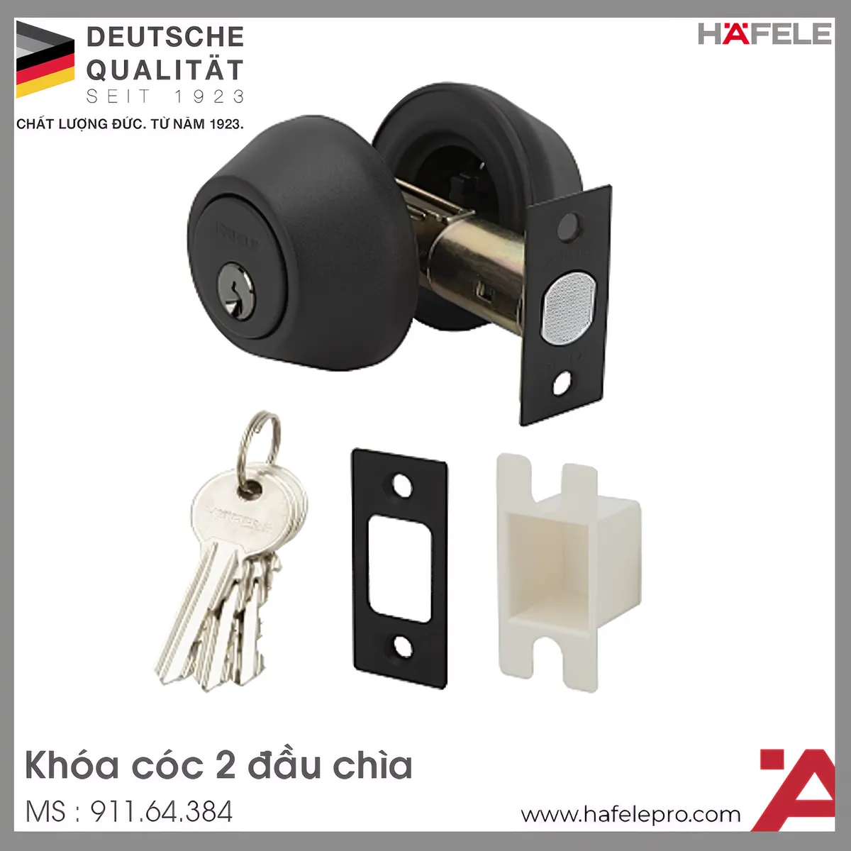Khóa Cóc 2 Đầu Chìa Hafele 911.64.384