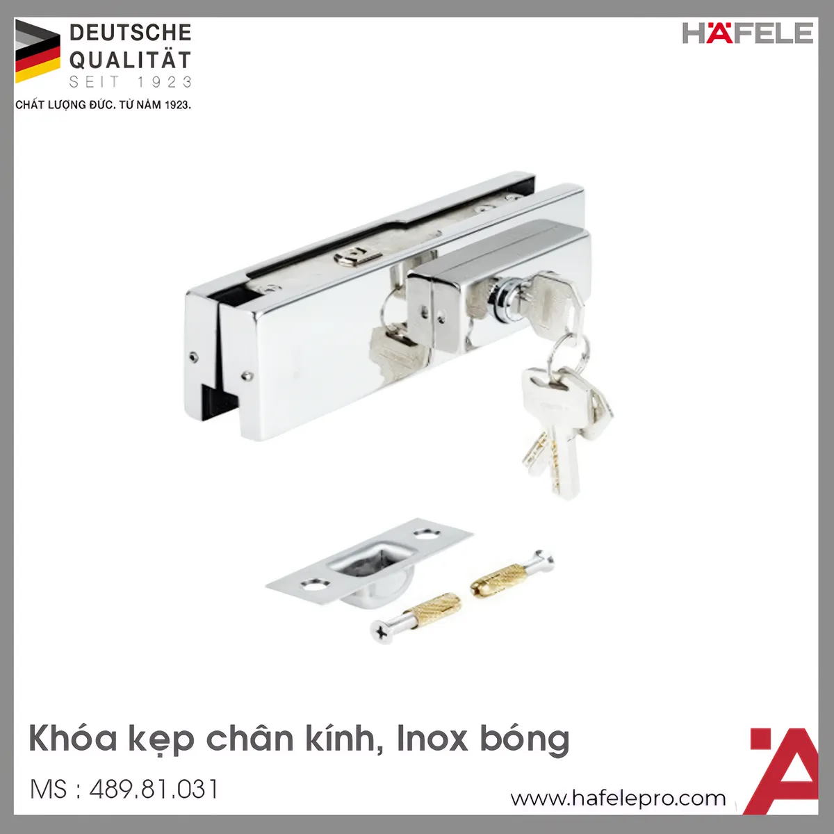 Khóa Kẹp Chân Kính Inox Bóng Hafele 489.81.031
