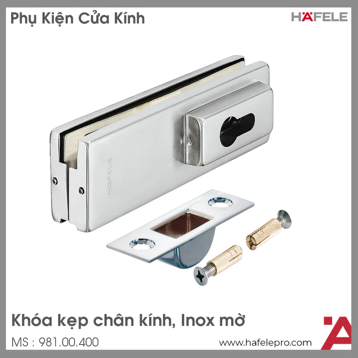 Kẹp Chân Kính Với Lỗ Ruột Khóa PC Hafele 981.00.400