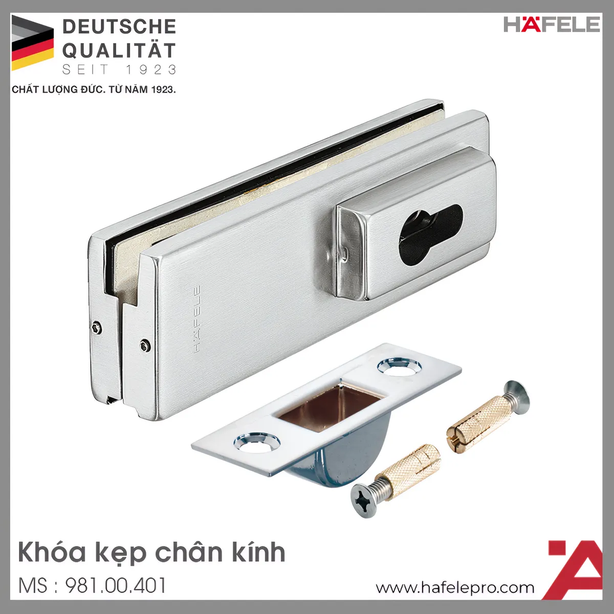 Khóa Kẹp Chân Kính Với Lỗ Ruột Khóa PC Hafele 981.00.401