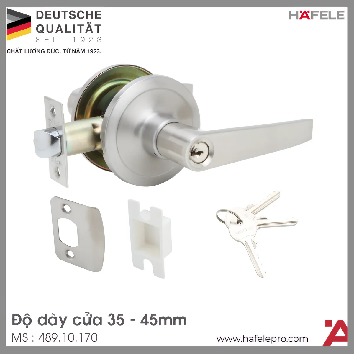Bộ Khóa Tay Nắm Cửa Đi Hafele 489.10.170