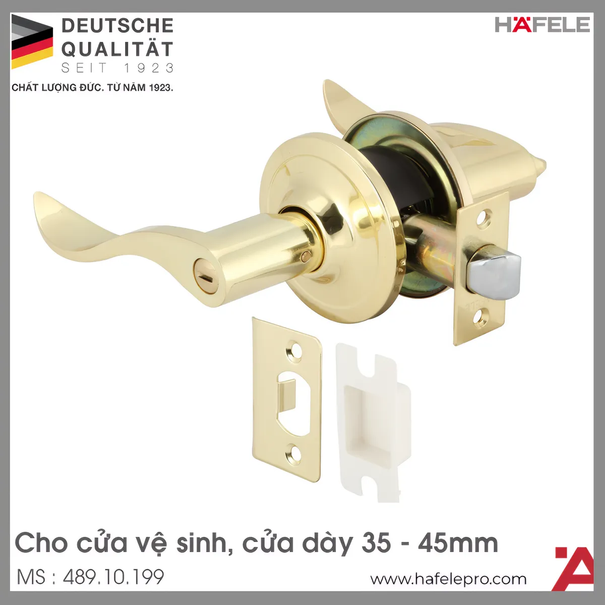 Bộ Khóa Tay Nắm Gạt Cửa WC Hafele 489.10.199