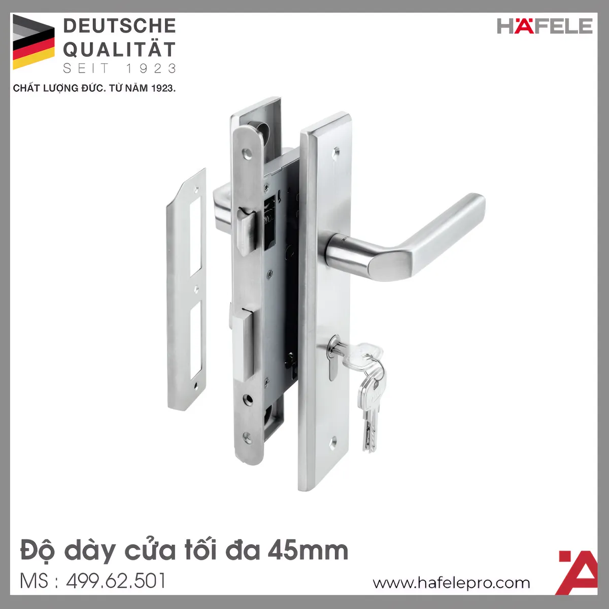 Bộ Khóa Tay Nắm Đế Dài Hafele 499.62.501
