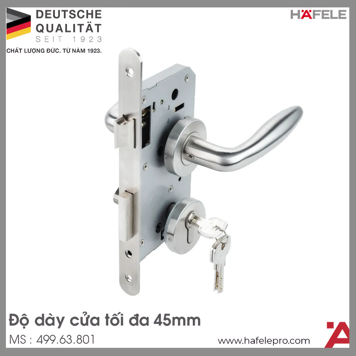 Bộ Khóa Tay Nắm Nắp Chụp Hafele 499.63.801