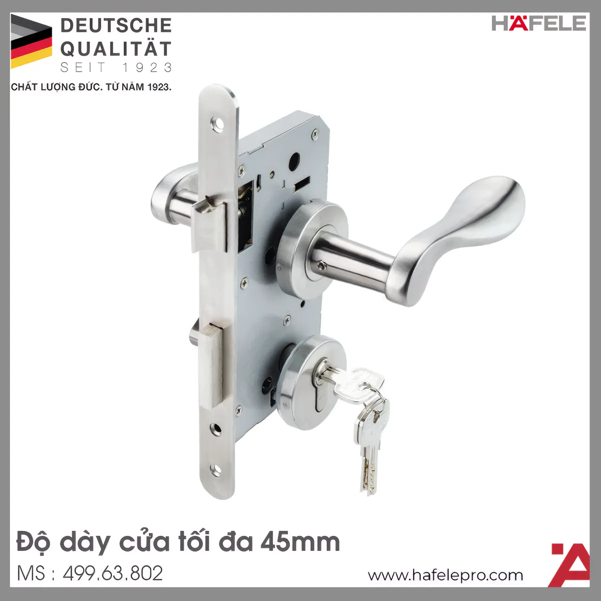 Bộ Khóa Tay Nắm Nắp Chụp Hafele 499.63.802