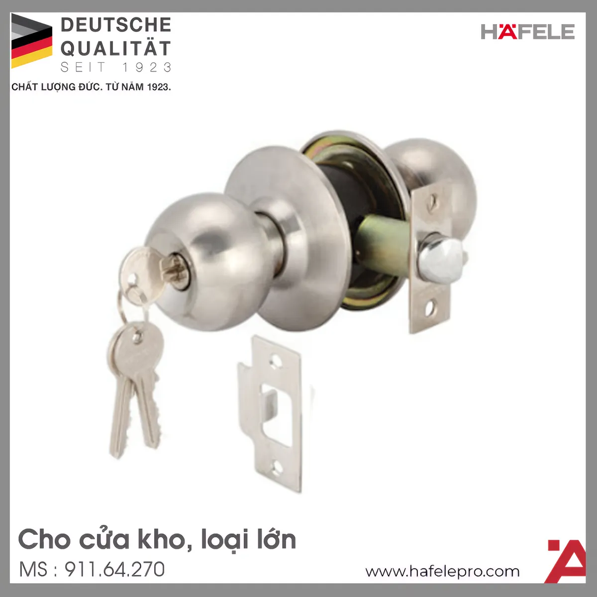 Khóa Tay Nắm Tròn Cửa Kho Hafele 911.64.270