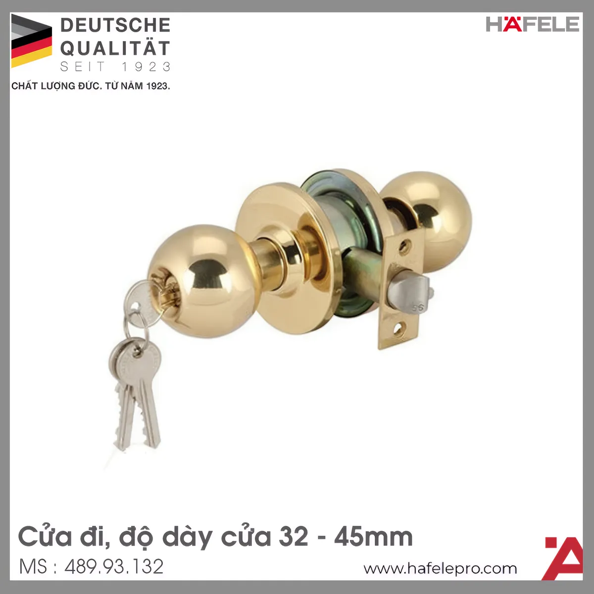 Khóa Tay Nắm Tròn Cửa Đi Hafele 489.93.132