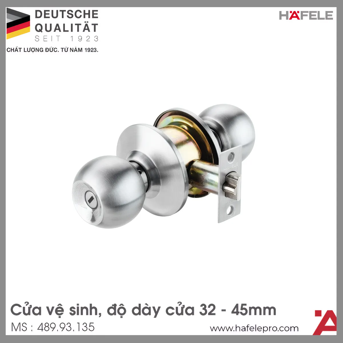 Bộ Khóa Tay Nắm Tròn Cửa WC Hafele 489.93.135