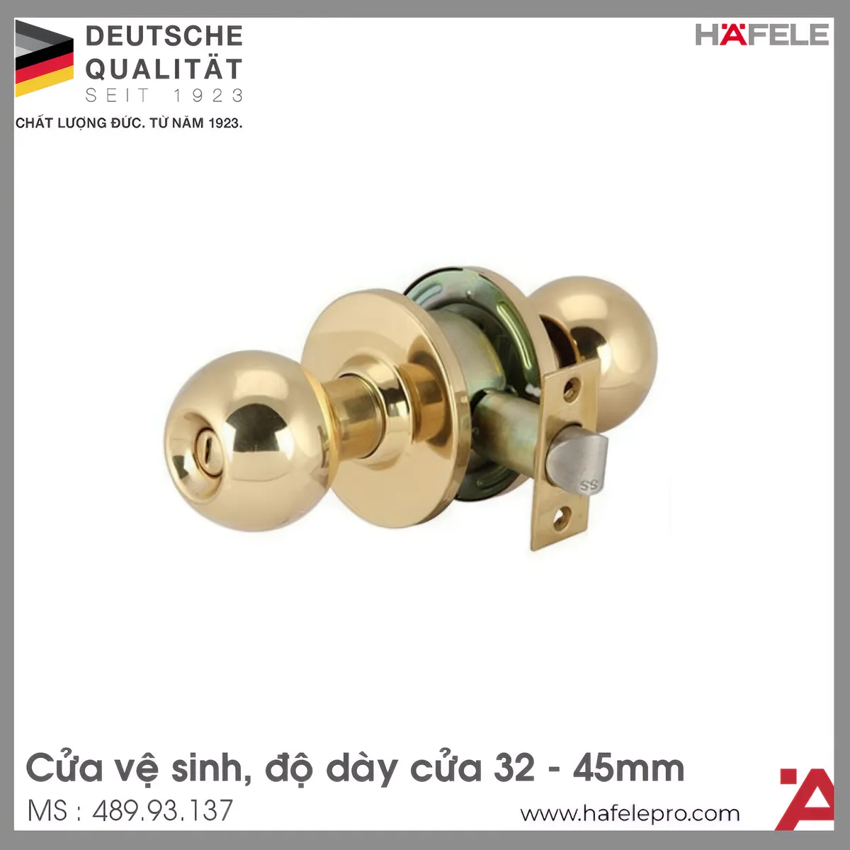 Bộ Khóa Tay Nắm Tròn Cửa WC Hafele 489.93.137