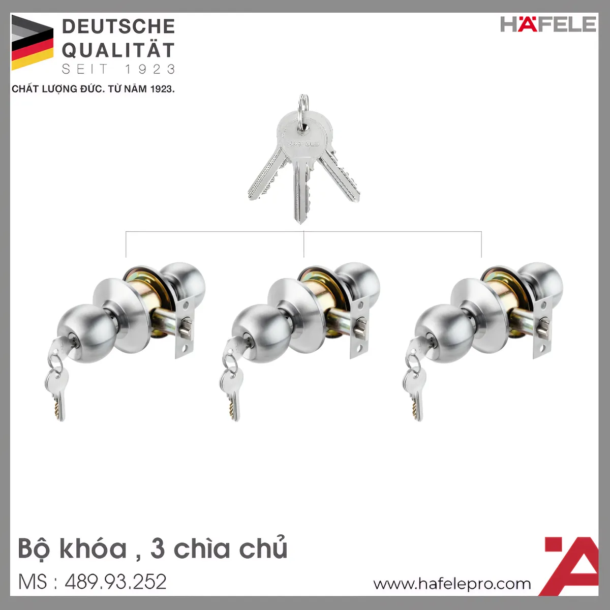 Bộ Khóa Tròn Có Chìa Chủ Hafele 489.93.252