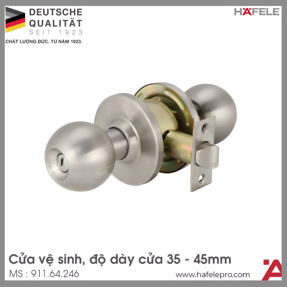 Khóa Tay Nắm Tròn Cửa WC Hafele 911.64.246