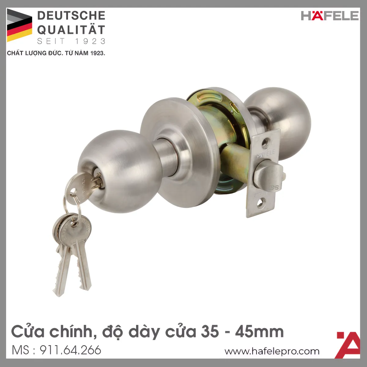 Khóa Tay Nắm Tròn Cửa Chính Hafele 911.64.266