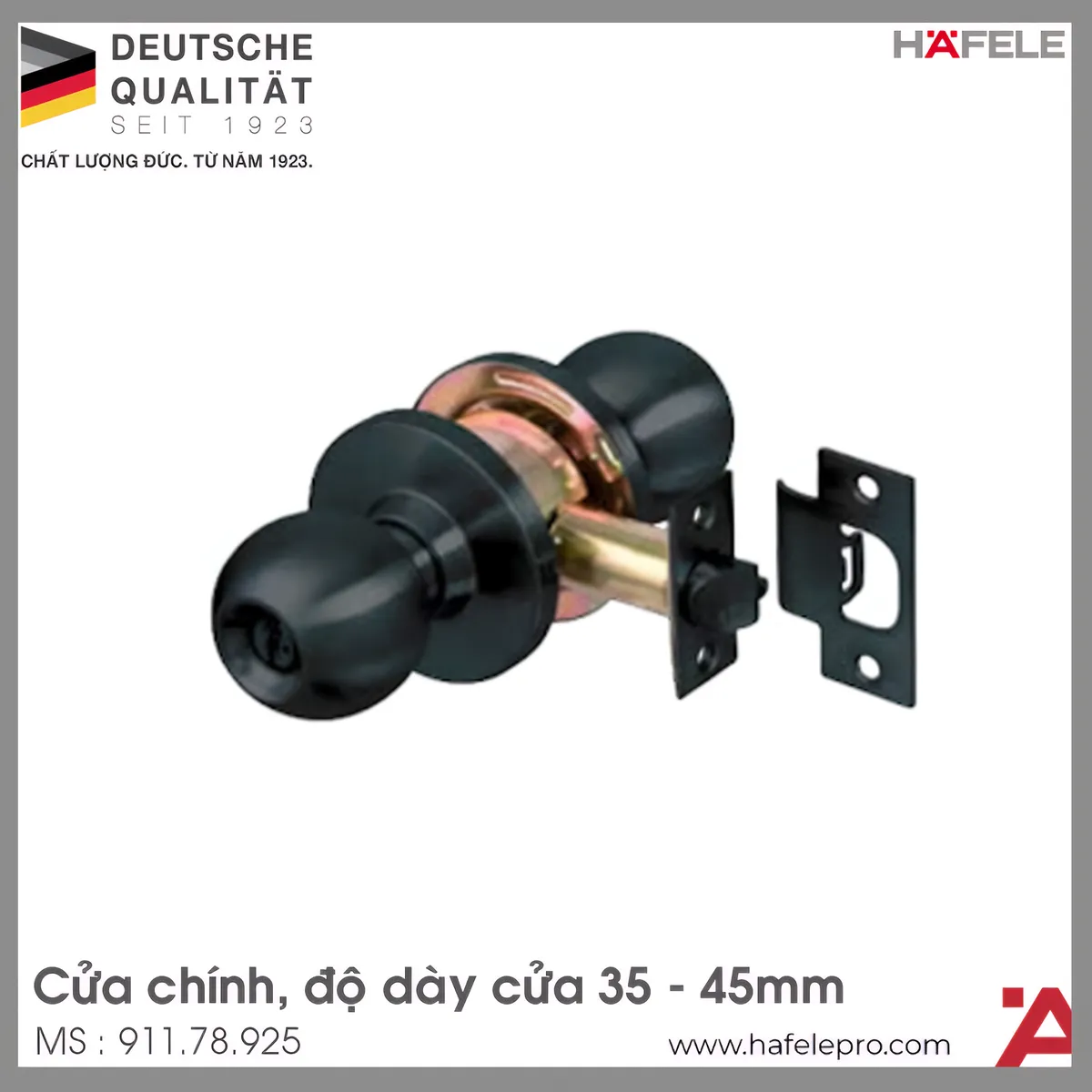 Khóa Nắm Tròn Cửa Chính 60mm Hafele 911.78.925